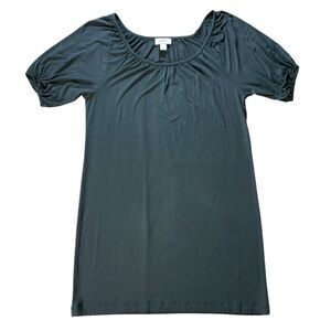 Ann Taylor Loft Womens Dress sz Small Army Green Pullover Short Sleeves Stretch